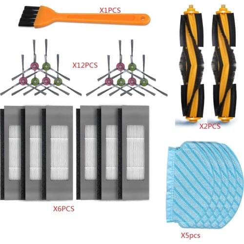 Replacement Main Brush Side Brush Filter Mop Cloth Fit for Ecovacs N8 N5 T5Max DX55 Robot Vacuum Cleaner