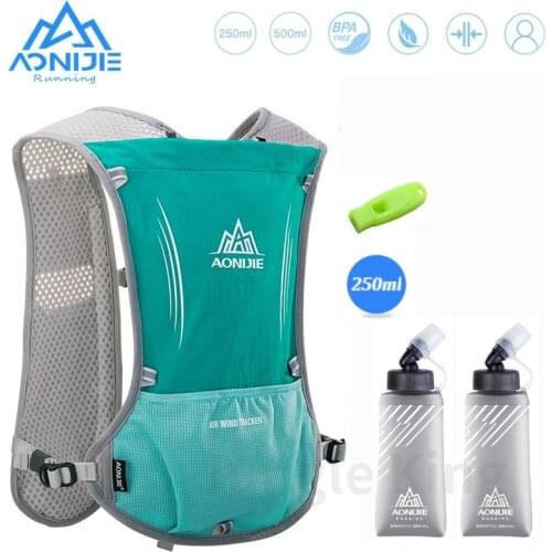 AONIJIE E913 5L Hydration Backpack Bag SD21 250ml2PCS Vest Harness with Water Bladder Soft Flask Hiking Camping Running Marathon
