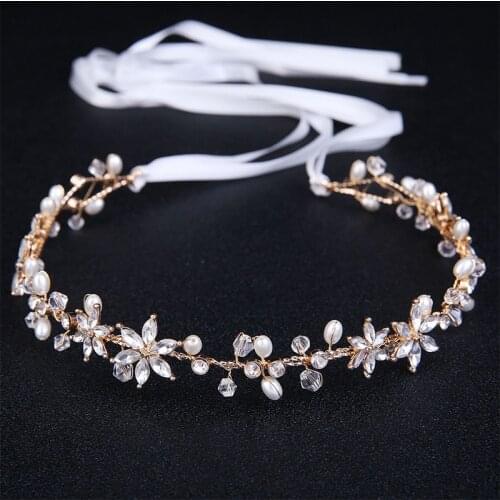 Bridal Headband Pearl Rhinestone Women Daily Hair Clip Fashion Hairdress For Birthday Party Wedding Female Jewelry Accessories