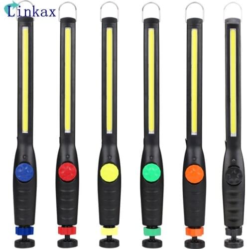 COB LED Flashlight Torch USB Rechargeable LED Work Light Magnetic COB Lanterna Hook Hanging Lamp For Car Repair Camping