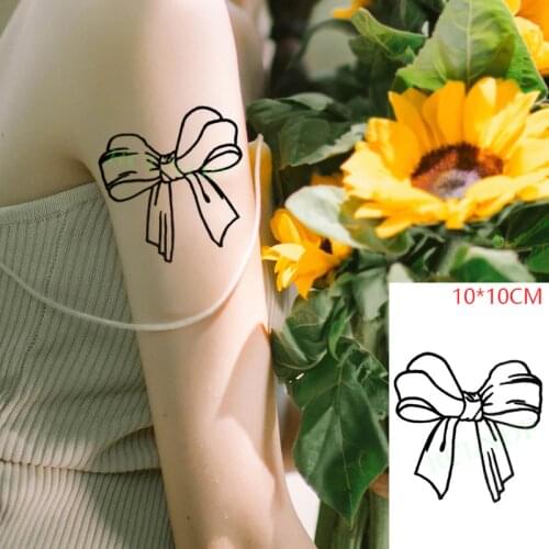 Waterproof Temporary Tattoo Stickers Lady Bow Knot Flower Fake Tatto Flash Tatoo Body Art for Girl Women Men