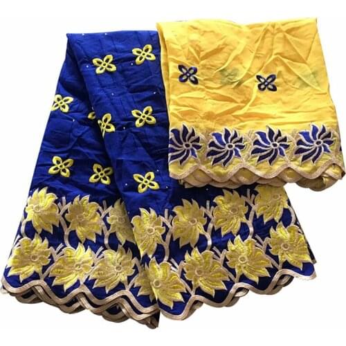 Embroidered Swiss Voile Lace African Cotton Lace Mesh Fabric Dress Sewing Materials Wedding Party Nigerian Headtie 5+2 yards/lot