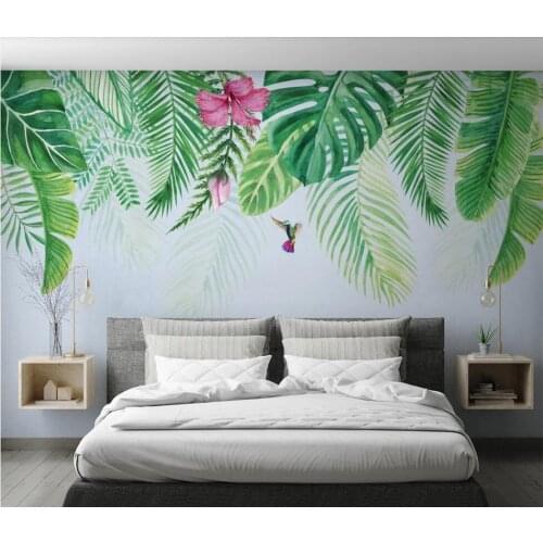 XUE SU Large custom mural ins Nordic style tropical plants background wall paper mural