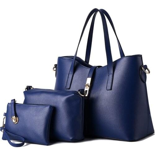 Women Bag luxury handbags designer Top-Handle Vintage Fashion Casual Tote Women Messenger Bag Shoulder Purse Wallet Leather 3PCS