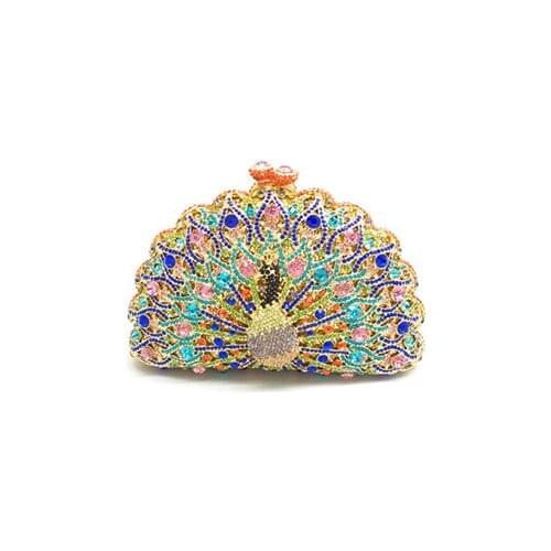 Women Evening Bags Ladies Wedding Party Clutch Bag Crystal Gold Diamonds Purses