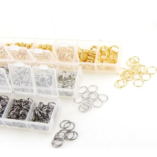 1050Pcs Mix Sizes Gold Bronze Silver Color Open Jump Ring for DIY Resin Mold Keychains Jewelry Finding Making Accessories