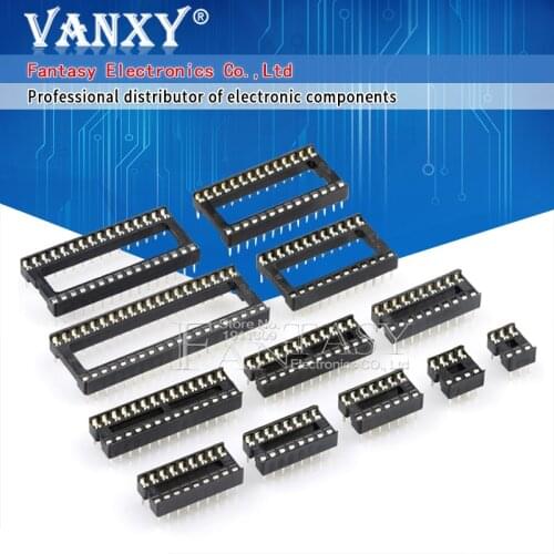 200PCS IC Sockets DIP6 DIP8 DIP14 DIP16 DIP18 DIP20 DIP28 DIP40 pins Connector DIP Socket 6 8 14 16 18 20 24 28 40 pin