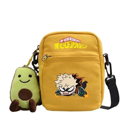 2021 My Hero Academia small square bag doll creative cartoon canvas bag literary leisure printing one-shoulder messenger bag