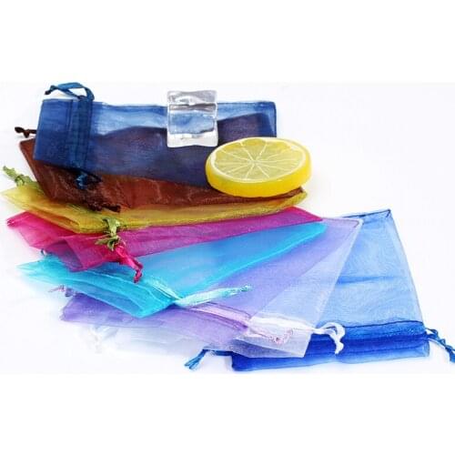 50pcs Organza Bags Christmas Halloween Wedding Party Gift Bags Baby Shower transparent bag candy packaging Jewelry Pouches