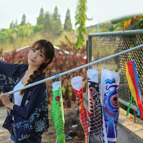 55cm Koi Nobori Carp Wind Socks Koinobori Colorful Fish Flag Hanging Wall Decor