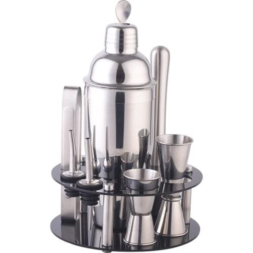 750ml Acrylic Stand Shaker Set Bar Cocktail Shaker 9-piece Stainless Steel Shaker Tool