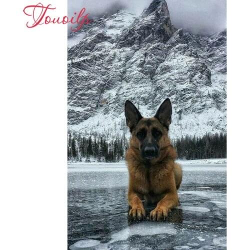 TOUOILP Full Square/Round Drill 5D DIY German Shepherd Diamond Painting 3D Embroidery Cross Stitch Mosaic Rhinestone Home Decor
