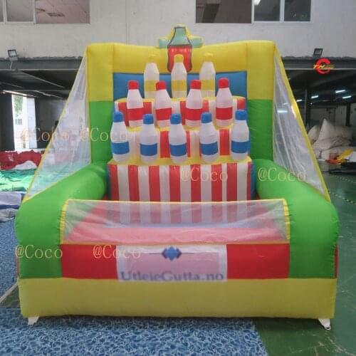 Free ship to door,new design Carnival inflatable bottle toss game, cheap inflatable ring toss game for kids party rental