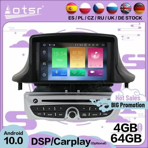 Carplay Multimedia Stereo Android 10 Player For Renault Megane 3 Fluence 2009-2012 2013 2014 2015 GPS Radio Receiver Head Unit