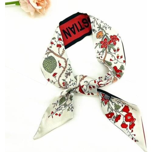 Hummingbird Tropical Rain Forest Brand Scarf Women Skinny Bag Scarves Fashion Silk Scarf For Ladies Wrist Towel Neckerchief