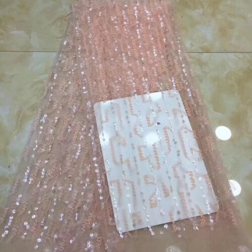 Hot Sale Nigeria Sequin Lace Fabric 2021 High Quality African Lace Fabric Wedding French Mesh Lace Fabric D38361