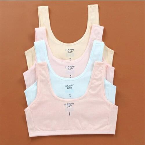 Cotton Teenagers Sport Bras Young Girls Wireless Underwear Puberty Training Bras Clothes Undergarment Kids Tank Top Baby Clothes