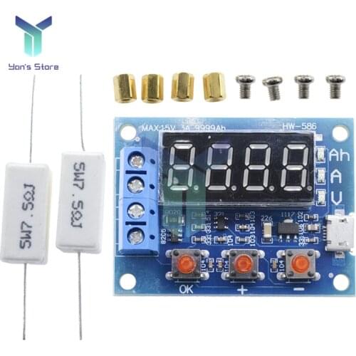 12V 18650 HW-586 Li-ion Lithium Battery Capacity Tester Digital Display Module Resistance Lead-acid Battery Capacity Tester