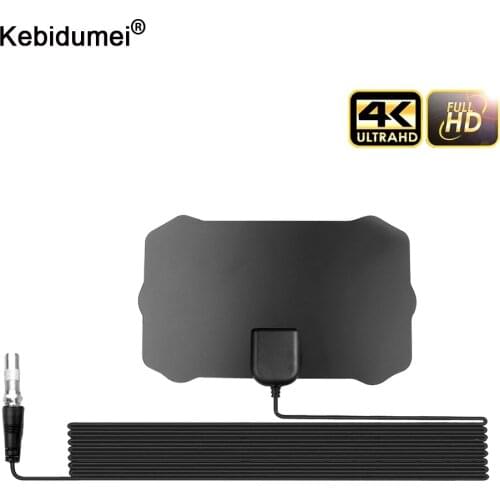 Kebidumei TV Signal Digital Antenna Cable 200 Mile Range Flat Indoor HD 1080P 4K Antenna Digital HDTV Amplifier Signal Booster