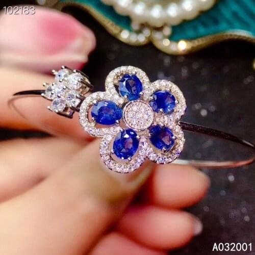 KJJEAXCMY fine jewelry natural sapphire 925 sterling silver new women hand bracelet wristband support test classic