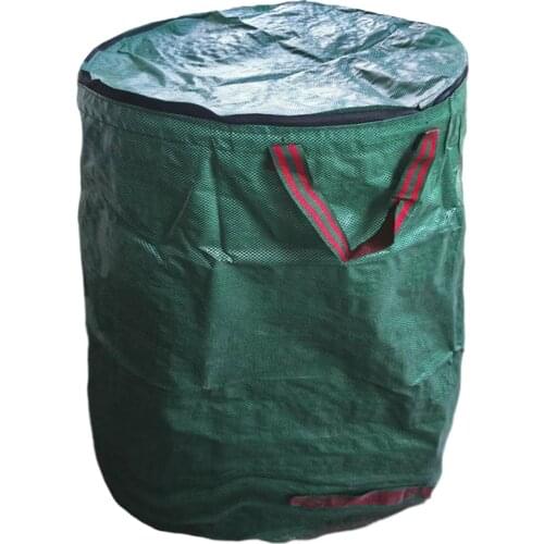 Garden Waste Bag Multi Purpose Leaf Storage Waterproof Reusable Foldable Container Trash Can Yard Grass With Lid Large Capacity