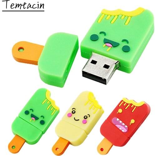 Cute Ice cream USB Flash Drive Pendrive 128GB 256GB 4GB 8GB 16GB 32GB 64GB Pen Drive USB2.0 Stick mini Gift 256 32 gb U Disk