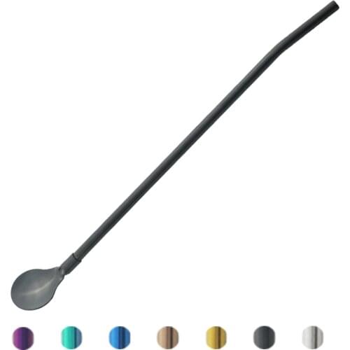 Reusable Long Straw Spoon Multicolor 18/10 Stainless Steel Straws Tea Scoop Bar Cocktail Coffee Stirring Drinking Spoon