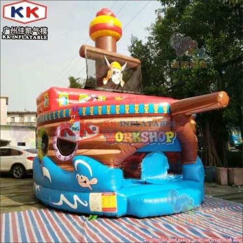 Amusement Park Inflatable Pirate Boat Inflatable Pirate Ship With Bouncer For Kids Party