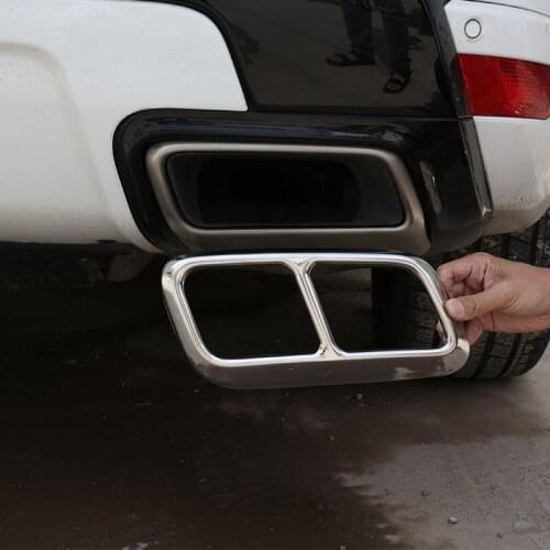 2 pcs Shiny Silver Chrome Stainless Steel Exhaust Pipe Cover Trim For Range Rover Sport 2018 2019 2020 Car Accessories
