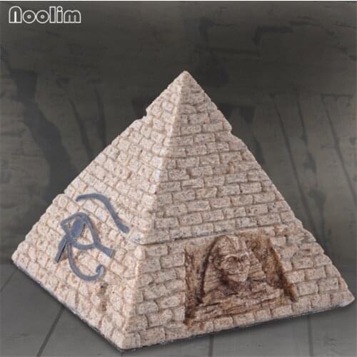 NOOLIM Resin Egyptian Pyramids Figurine Pyramid Building Statue Home Office Desktop Decoration Gift Souvenir