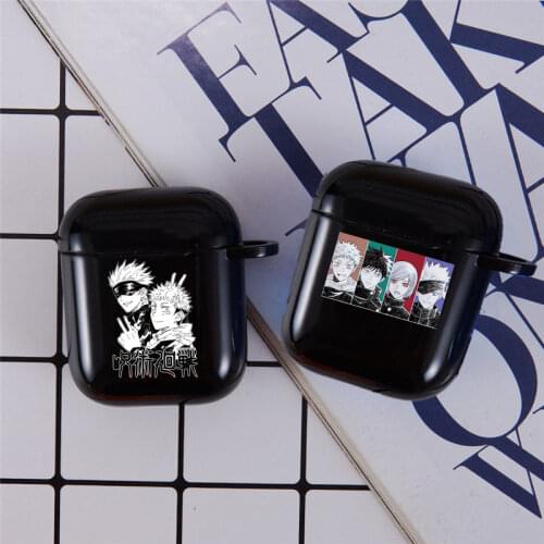 New Soft Tpu Earphone Case for Apple Airpods 1 2 Japanese Anime Jujutsu Kaisen Black Cover for Air pods