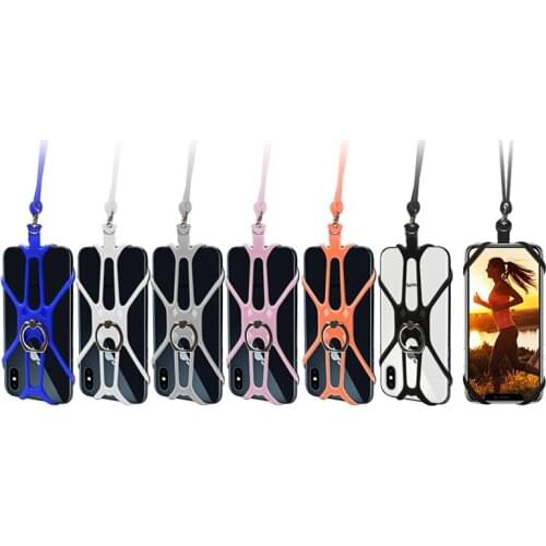 New Universal Lanyard For Phone Silicone Sports Strap Neck Hanging Rope Sling Chain Mobile Phone Lanyard Case With Holder
