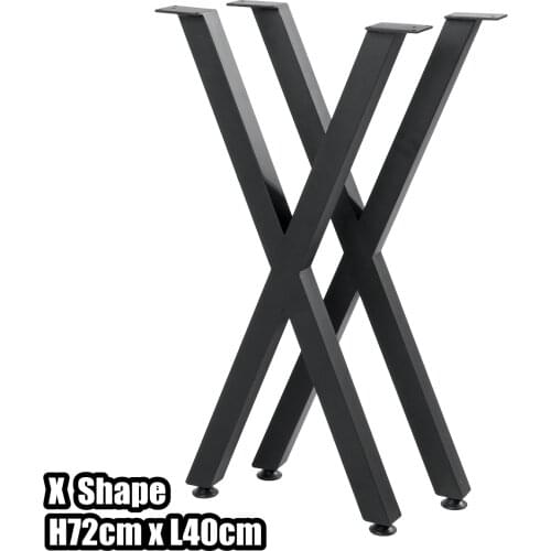 Wrought Iron Table Legs Metal X-Shape Frame Home Furniture Legs Coffee Table Desk Stand Feet Anti Scratch Floor Pads meubles