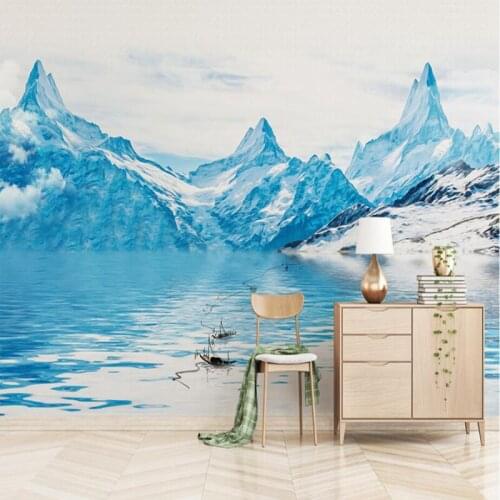 YOUMAN Custom Wallpaper Modern Wallpaper Minamalast Mountain Wall Murals Photo Wallpaper Mural Design House Wallpaper Blue Home