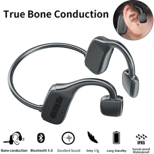 Support SD/TF Mempry Card Play Headset Bluetooth-compatible 5.1 Bone Conduction Earphones Wireless Waterproof Sport Headphones