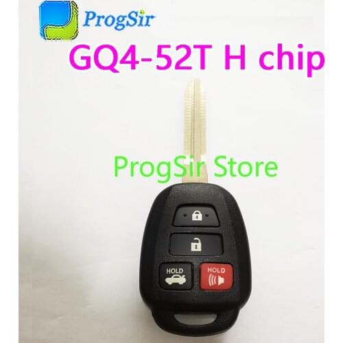 433MHz ASK 4 Button Remote Control Key for Toyota RAV4 Corolla With H Chip FCCID: GQ4-52T