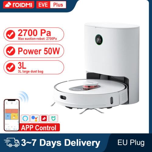 ROIDMI EVE Plus Robot Vacuum Cleaners with Smart Dust Collection Mop Sweep Support Mi Home APP Control Google Assistant Alexa