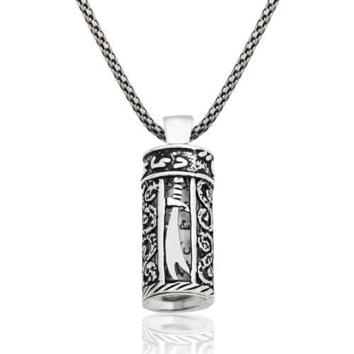 Real Silver 925 Jewelry Silver Zulfiqar Sword Cevşen Necklace
