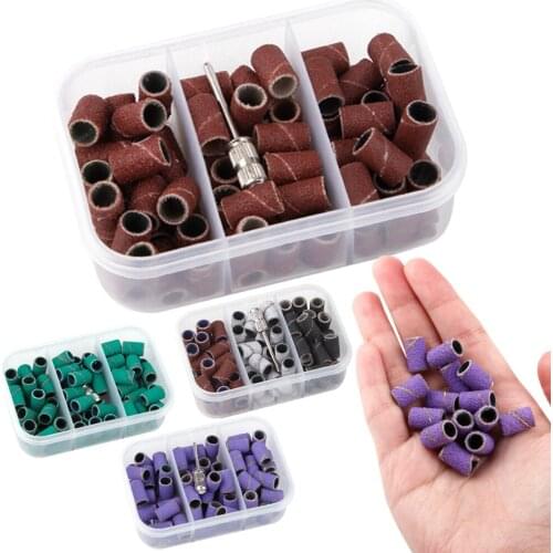 75Pcs/Box Sanding Bands Electric Nail Sander Tips Pedicure Caps Manicure Drills Gel Polish Polish Remover Cutters Accessory Tool