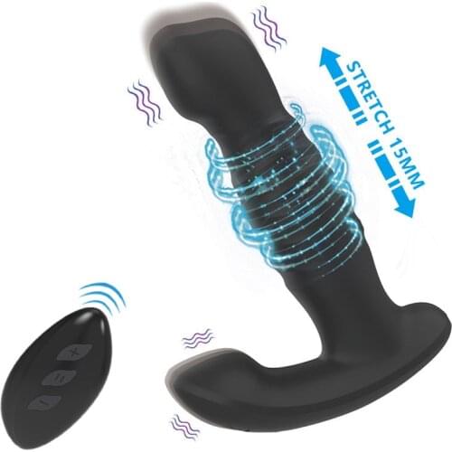 Telescopic Butt Plug Anal Vibrator Male Prostate Massager Wireless Remote Control G Spot Stimulate Erotic Sex Tools For Man Gay