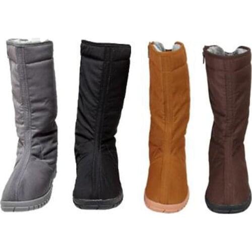 Unisex EU35~EU46 winter warm black/gray shaolin monk kung fu shoes arhat wushu boots Buddhist zen lay meditation buddha sneakers