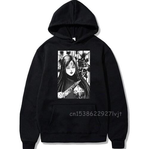Horror Junji Ito Hoodie Winter Pullovers Tops Women Men Clothes Halloween Premium Cotton Hooded Pullover Sweatshirt