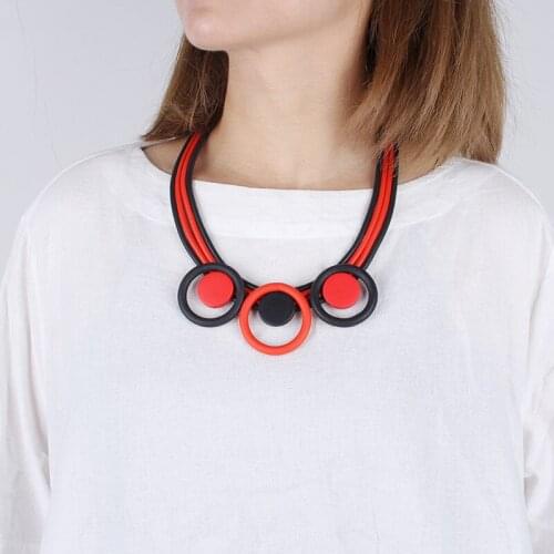 YD&YDBZ Multilayer Rubber Choker Necklace For Ladies Ethnic Style Wooden Pendant Necklace Gothic Clothes Sweater Chain Choker