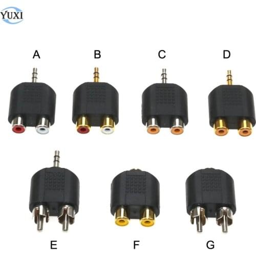 YuXi 3.5mm Jack Stereo To 2 RCA Plug Male Female Adapter Y Splitter RCA Audio Adapter Connector 3.5mm Audio Cable