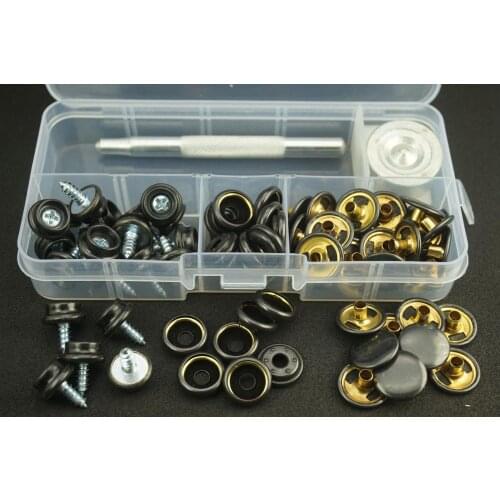 Snap Fasteners - Stainless Steel & copper - Socket & Screw - Press studs - 62PCS