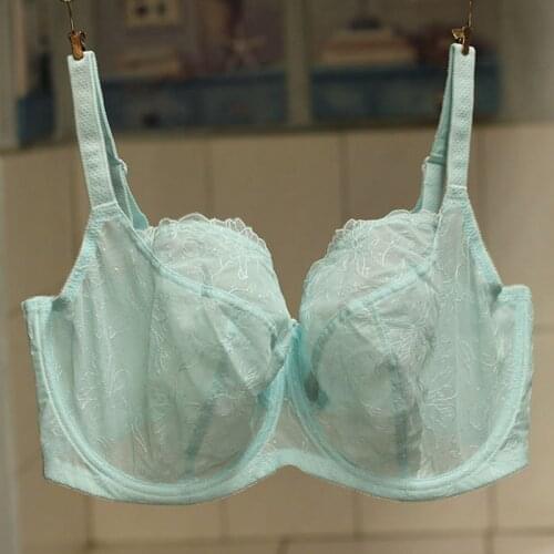 Plus Size Womens Minimizer Bras Full Coverage Non Padded Underwire Lace Embroidery Unlined Lingerie 32 34 36 38 G GG F FF H HH