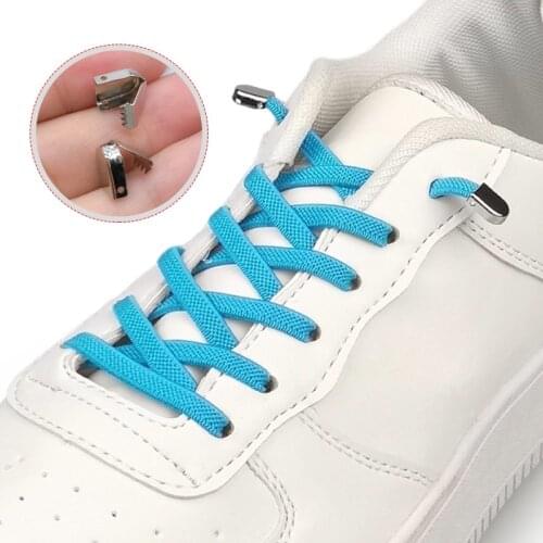 1 Pair No Tie Shoe laces Elastic Shoelaces Outdoor Leisure Sneakers Quick Safety Flat Shoelace Kids And Adult Unisex Lazy laces