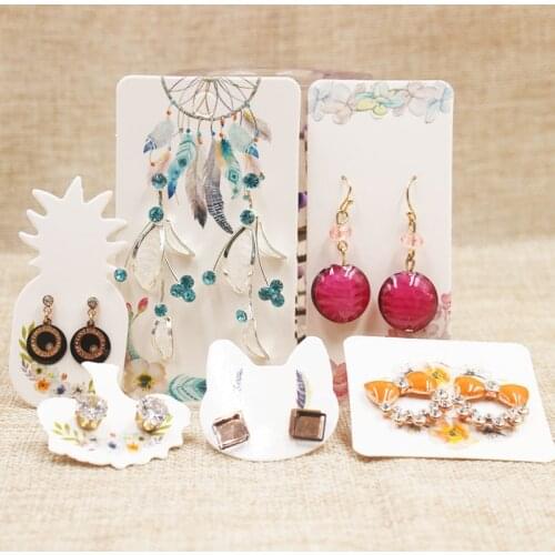 100pcs paper pineapple Cat Life Tree Earring Display Tags Cards Dreamcatcher Jewellery necklace Holder Gift Shop Tags Cards