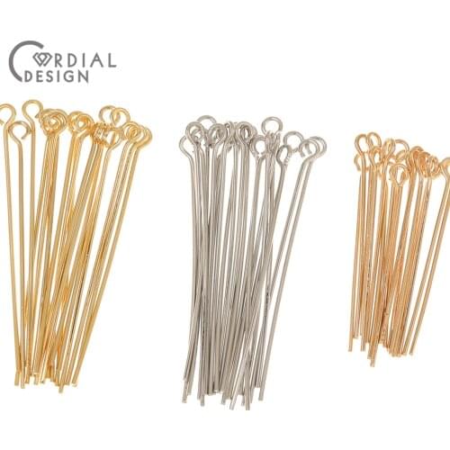 100Pcs/Lot Jewelry Findings & Components/Pins & Needles For Charms/Genuine Gold Plating/Copper Metal/Hand Made/DIY Accessories