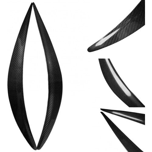 2Pcs Carbon Fiber Car Headlight Eyebrow Eyelid Trim for Infiniti Q50 2014-2018 Auto Replacement Parts Exterior Accessories